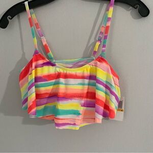 Hula Honey Women’s Colorful Padded Layered Bikini Top size S